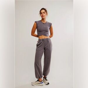 Free people crossover set in gray! top is a medium bottoms are large!